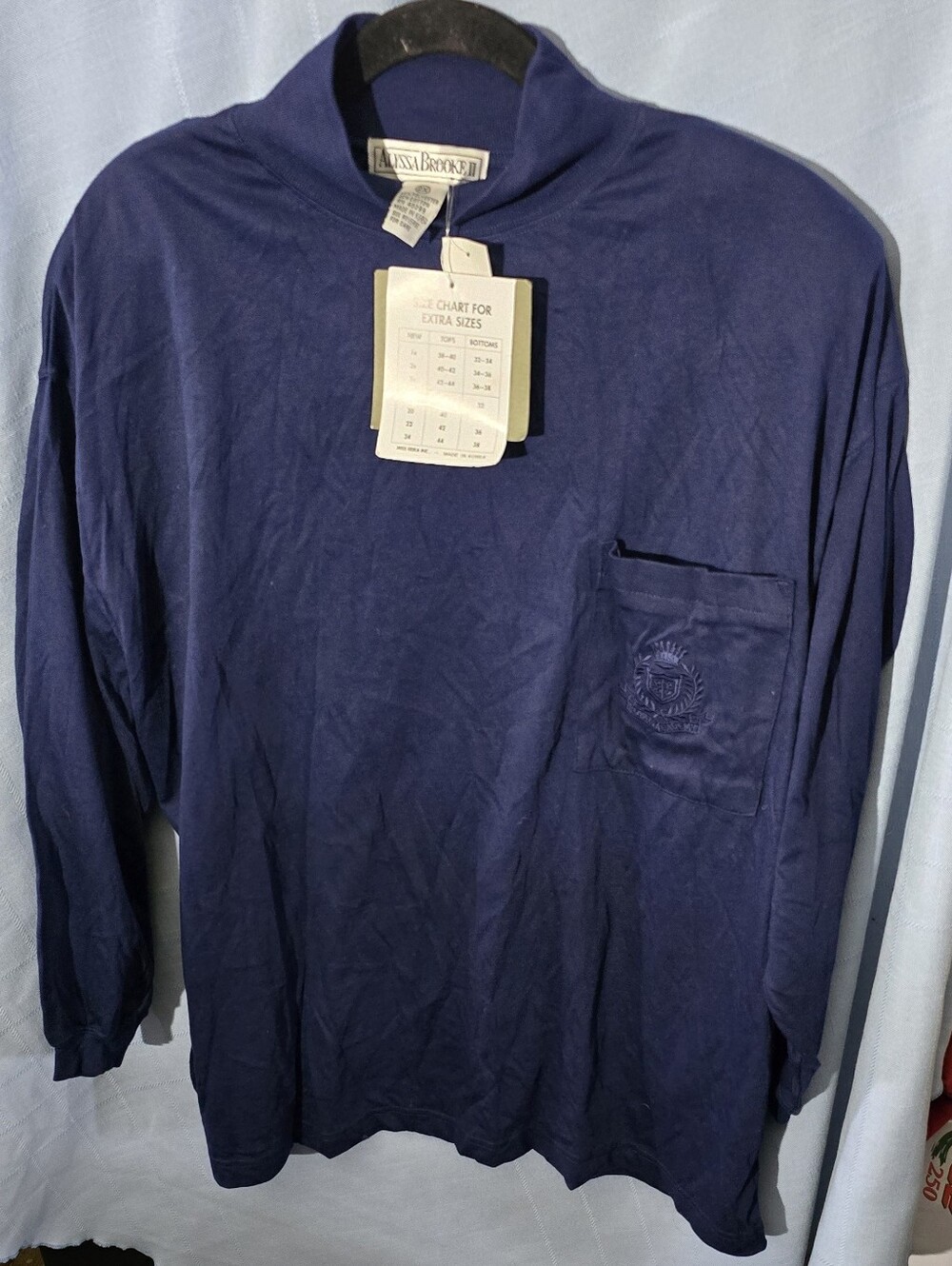 Alyssa Brooke 2  Navy Long-Sleeve Pocket Shirt